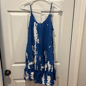 Blue and White Tie-Dye Dress